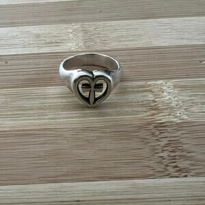 JAMES AVERY Ring Sterling Silver 925 Eternal Love Heart Cross Size 8 Retired